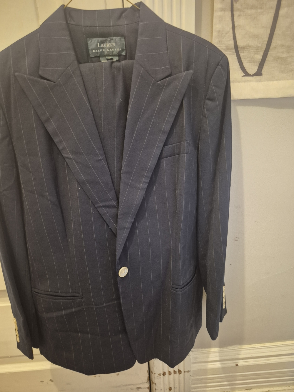Vintage Lauren Ralph Lauren Navy Pinstripe Men's Blazer